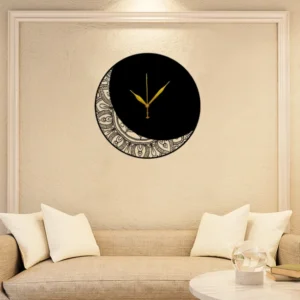 Crescent Wall Clock – Creative Metal Wall Clock | LaserEdgeArtistry